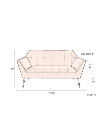 DU - SOFA KATE PINK CLAY