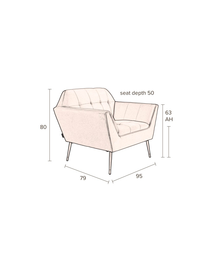 DU - LOUNGE CHAIR KATE PINK CLAY