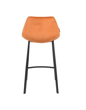 FRANKY Counter Stool | Velvet Orange , Black legs