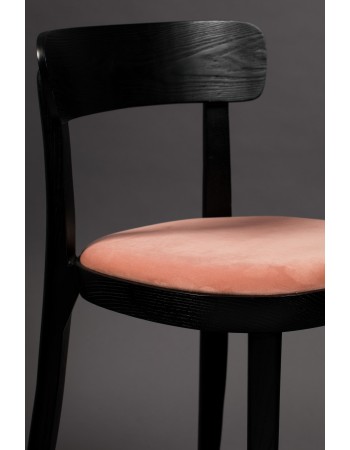 BRANDON Chair | Velvet Pink Black legs