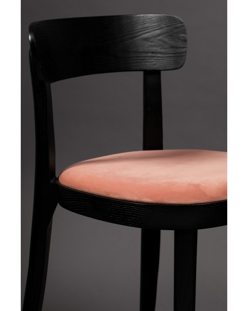 BRANDON Chair | Velvet Pink Black legs