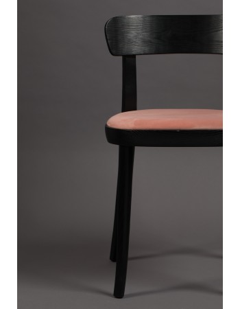 BRANDON Chair | Velvet Pink Black legs