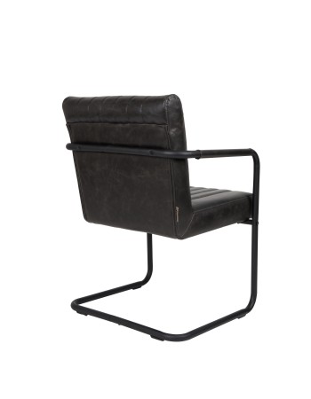 STITCHED Armchair | Art.Leather Grey, Black legs