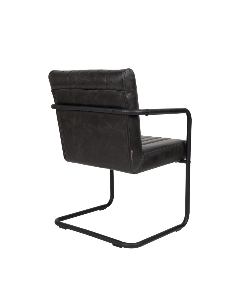 STITCHED Armchair | Art.Leather Grey, Black legs