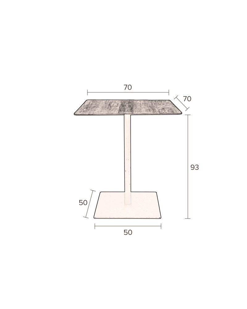 DU - COUNTER TABLE BRAZA SQUARE BLACK