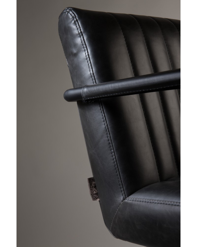 STITCHED Armchair | Art.Leather Grey, Black legs