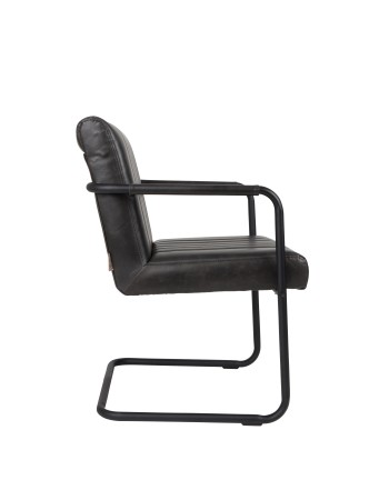 STITCHED Armchair | Art.Leather Grey, Black legs