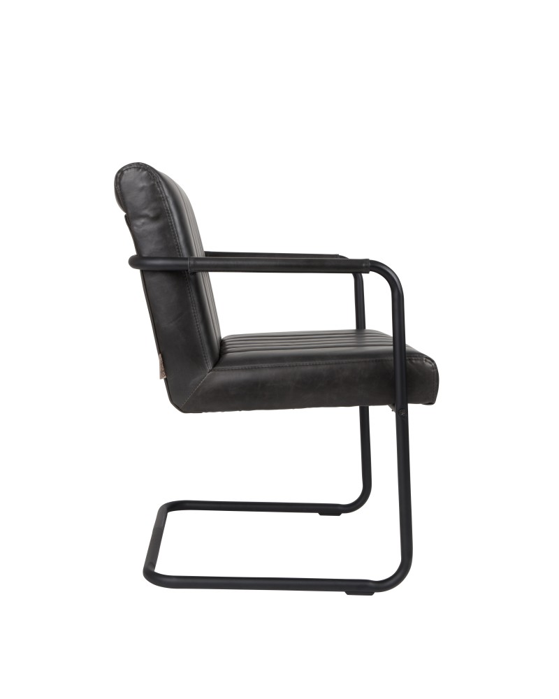 STITCHED Armchair | Art.Leather Grey, Black legs