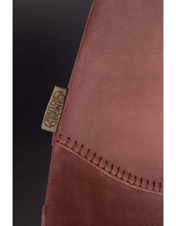 FRANKY Counter Stool | Velvet Old Pink, Black legs