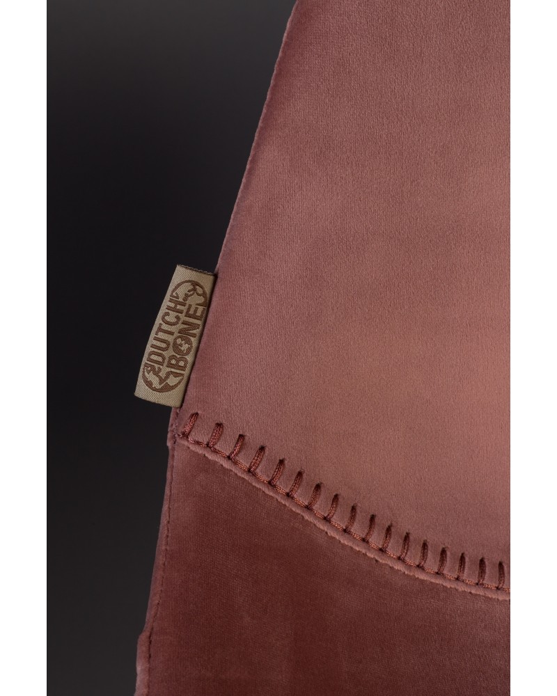 FRANKY Counter Stool | Velvet Old Pink, Black legs