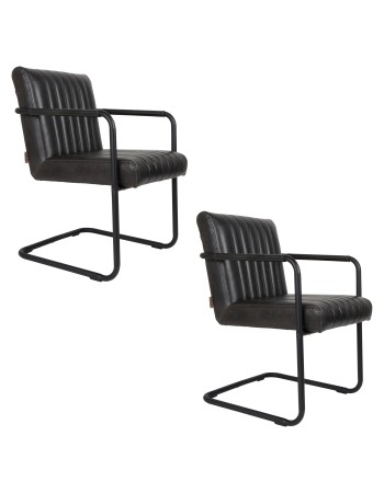 STITCHED Armchair | Art.Leather Grey, Black legs