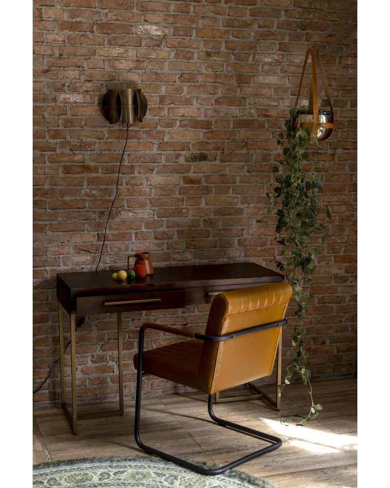 STITCHED Armchair | Art.Leather Cognac, Black legs