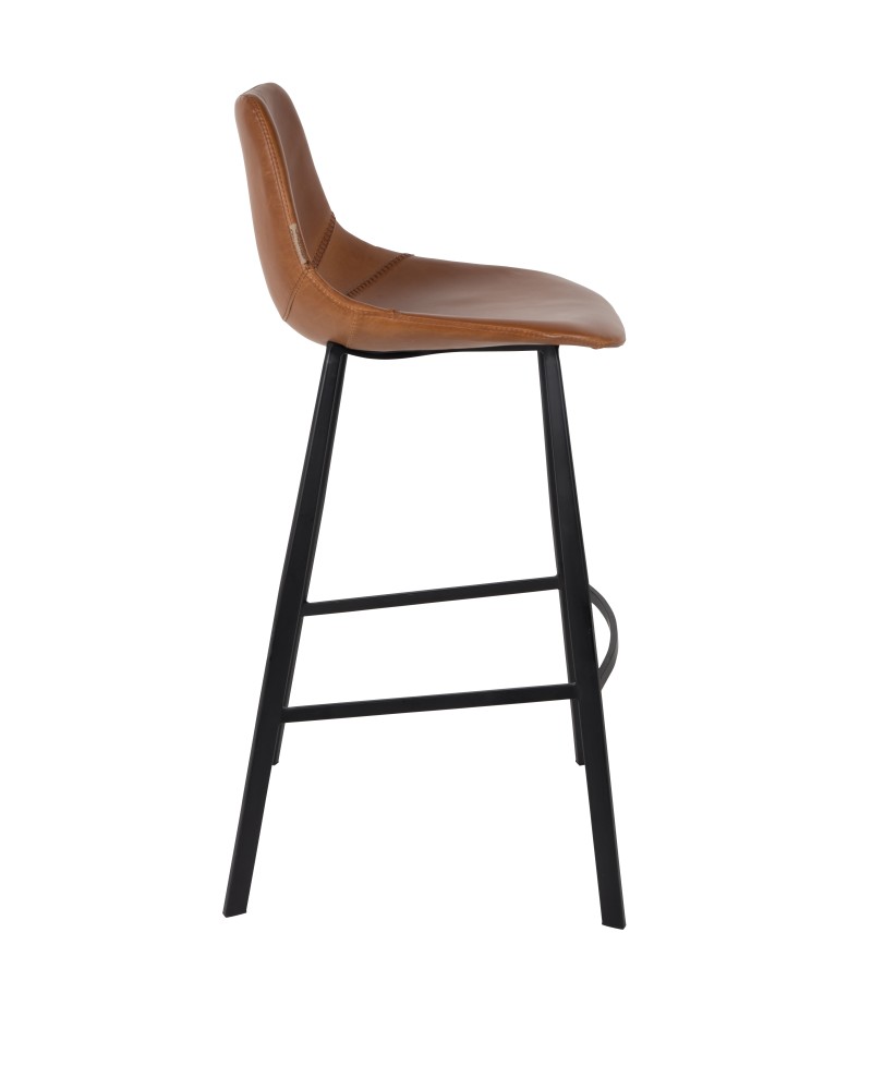 FRANKY Bar Stool | Brown FR, Black legs