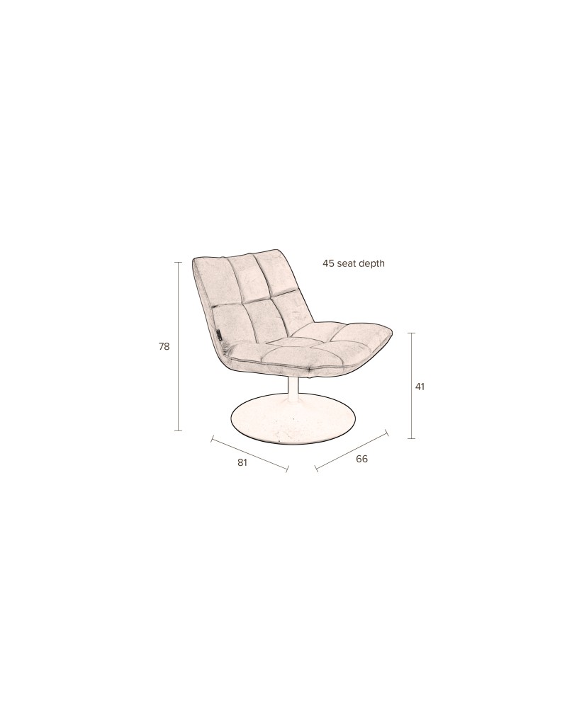 DU - LOUNGE CHAIR BAR VELVET GOLDEN BROWN