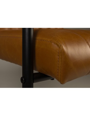 STITCHED Armchair | Art.Leather Cognac, Black legs