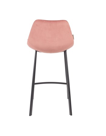 FRANKY Counter Stool | Velvet Old Pink, Black legs