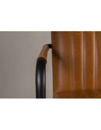 STITCHED Armchair | Art.Leather Cognac, Black legs