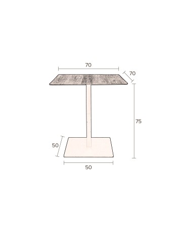 BRAZA Bistro Table Square | Black