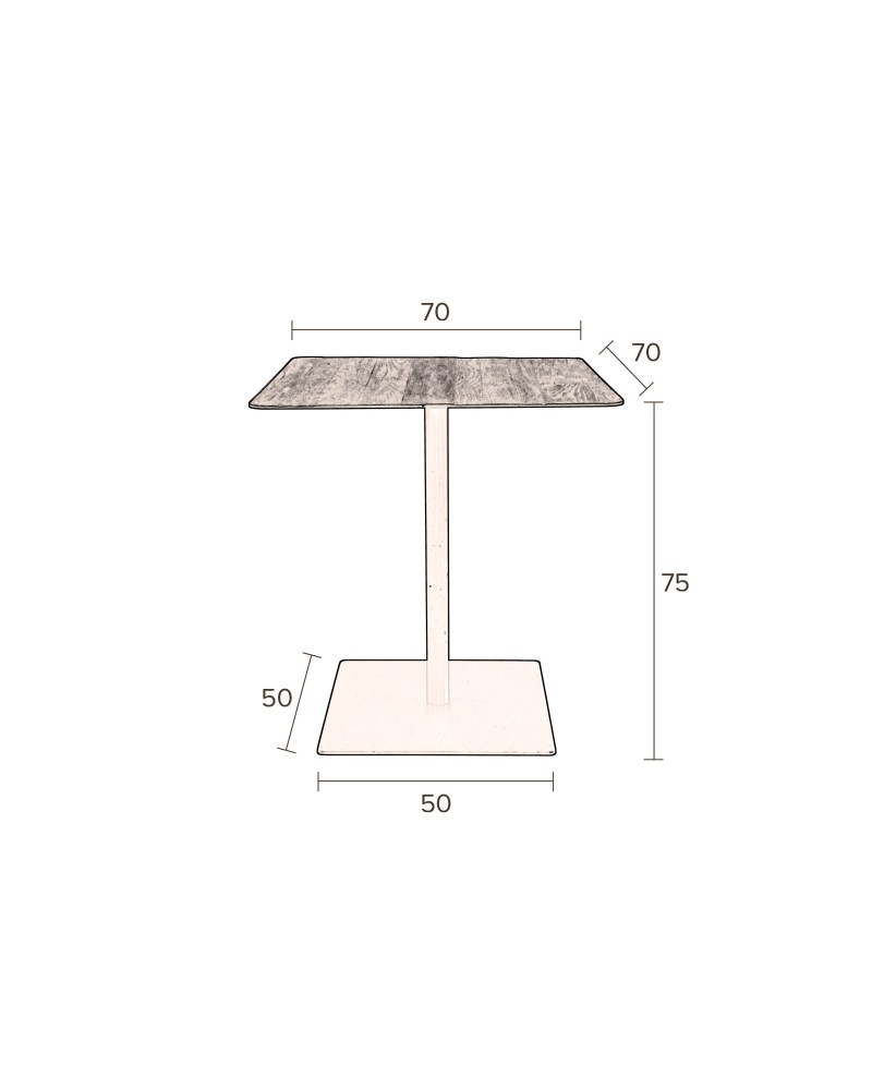 BRAZA Bistro Table Square | Black