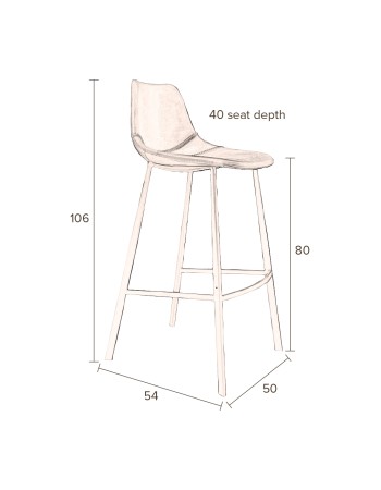 FRANKY Bar Stool | Brown