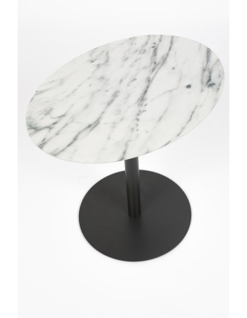 Side Table Snow Marble Oval