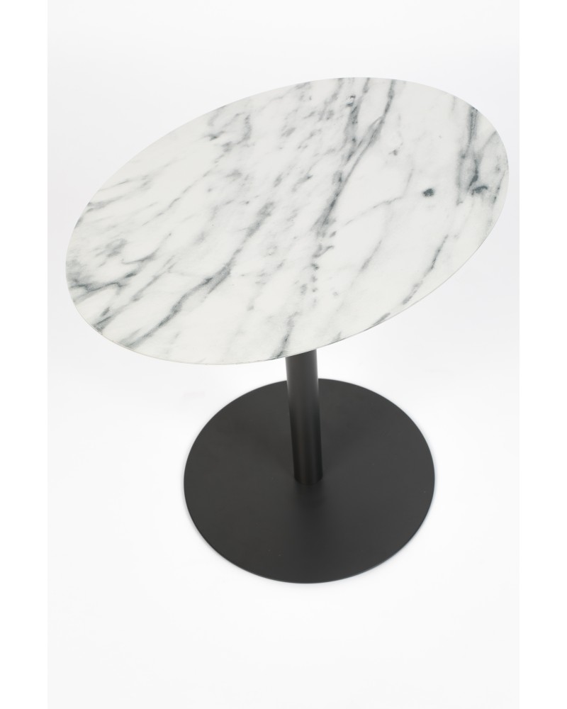 Side Table Snow Marble Oval