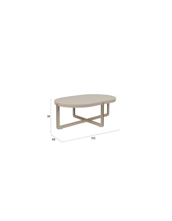 Coffee Table Centre Oval Beige