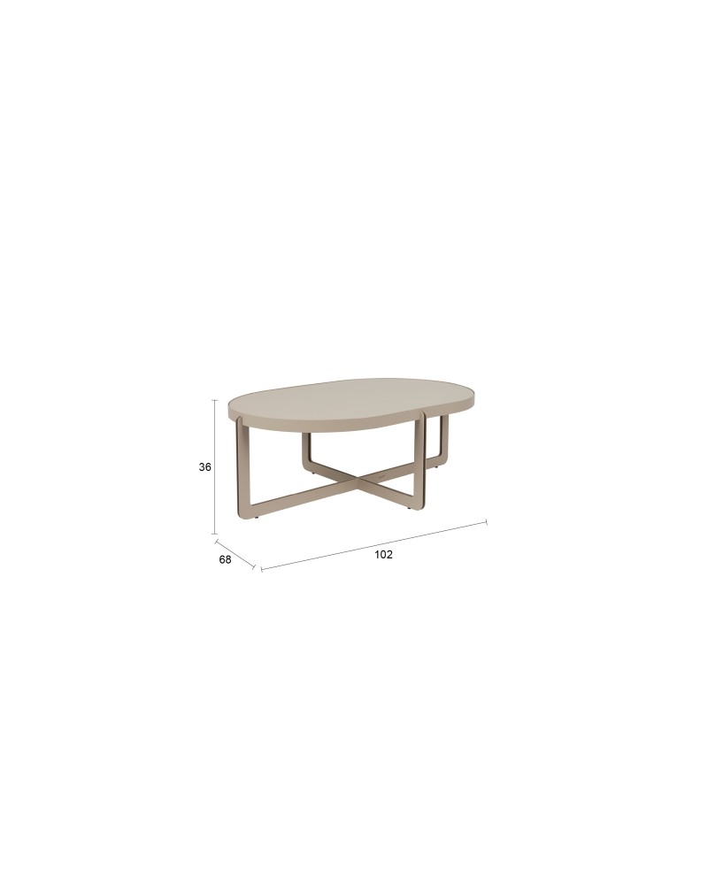 Coffee Table Centre Oval Beige