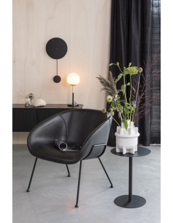 Side Table Snow Black Round S