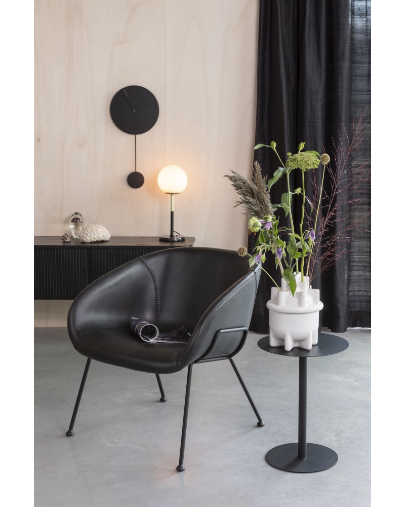 Side Table Snow Black Round S