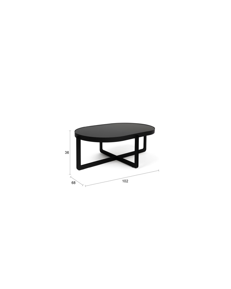 Coffee Table Centre Oval Black