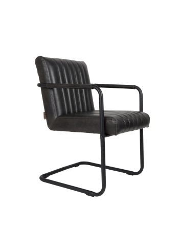 STITCHED Armchair | Art.Leather Grey, Black legs