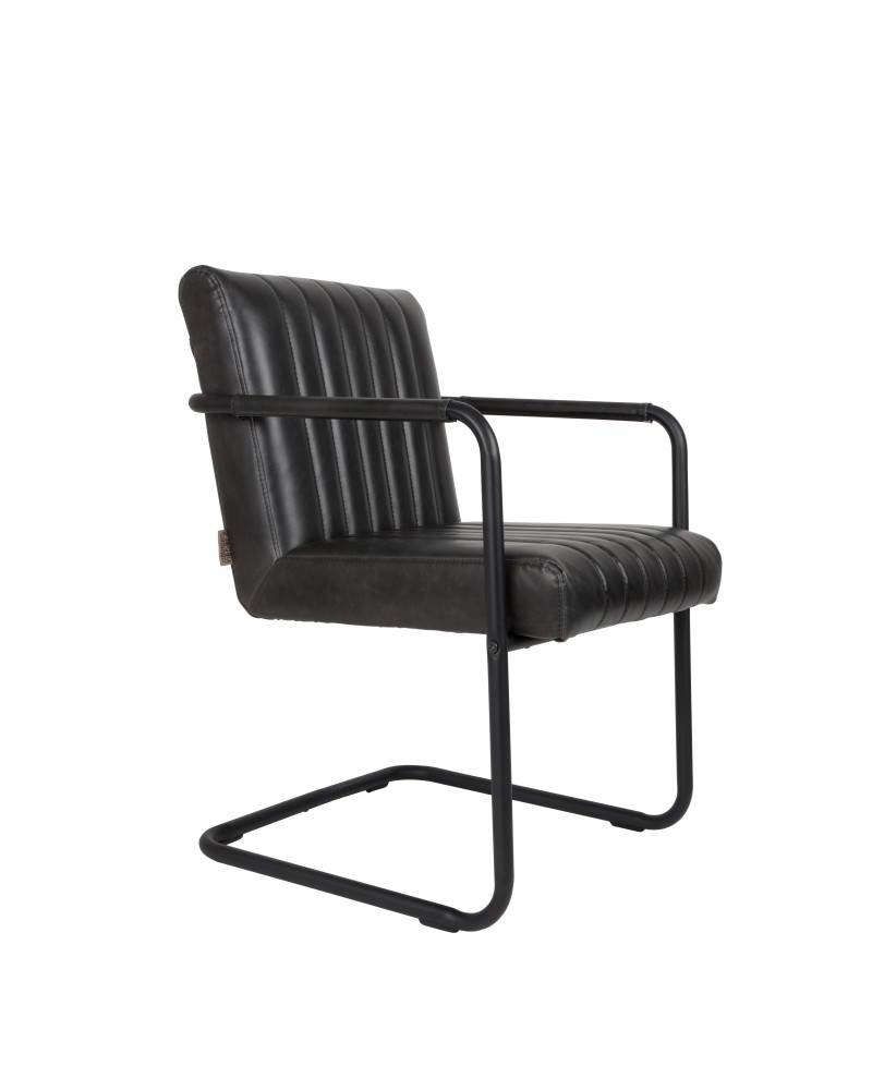STITCHED Armchair | Art.Leather Grey, Black legs