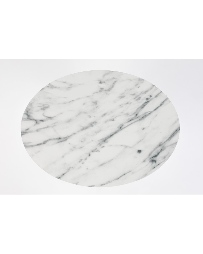 Side Table Snow Marble Oval