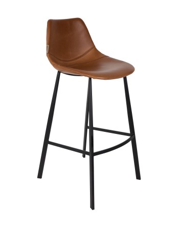 FRANKY Bar Stool | Brown FR, Black legs