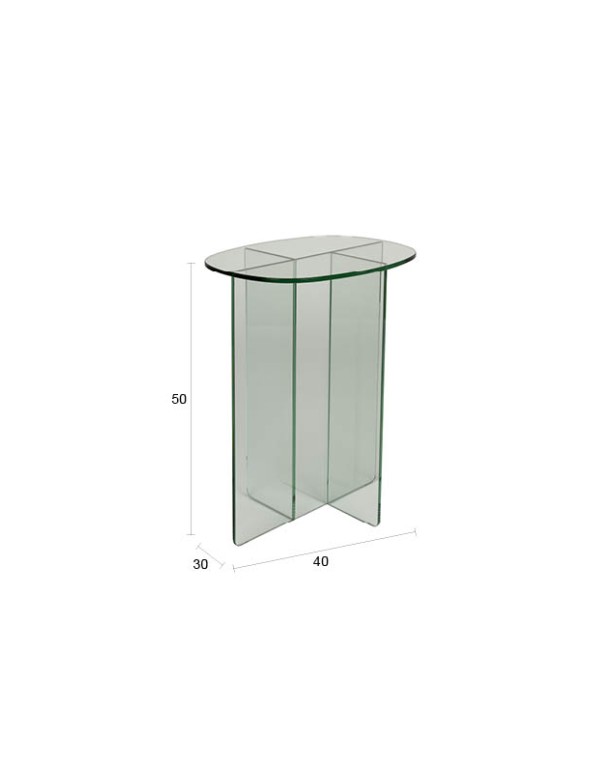 Side Table Linea Transparant