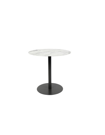 Side Table Snow Marble Oval