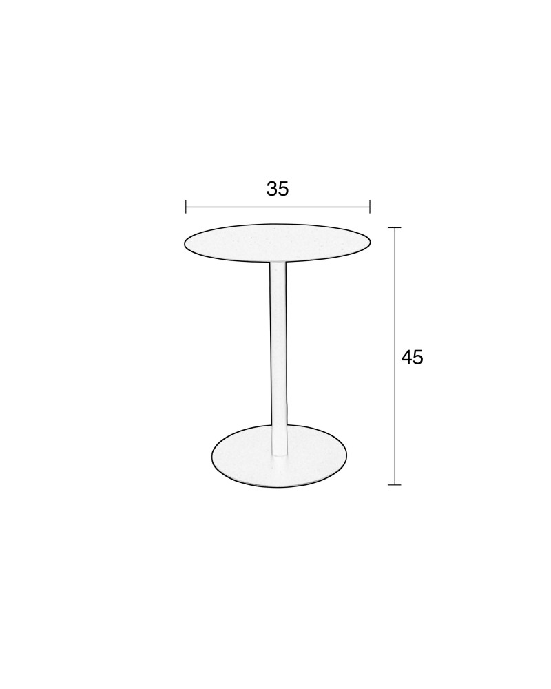 Side Table Snow Black Round S