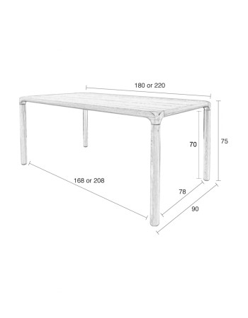 Table Storm 220x90 Walnut