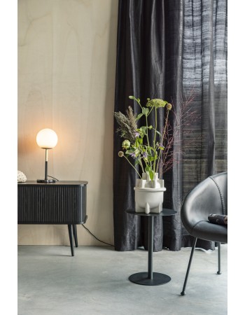 Side Table Snow Black Round S
