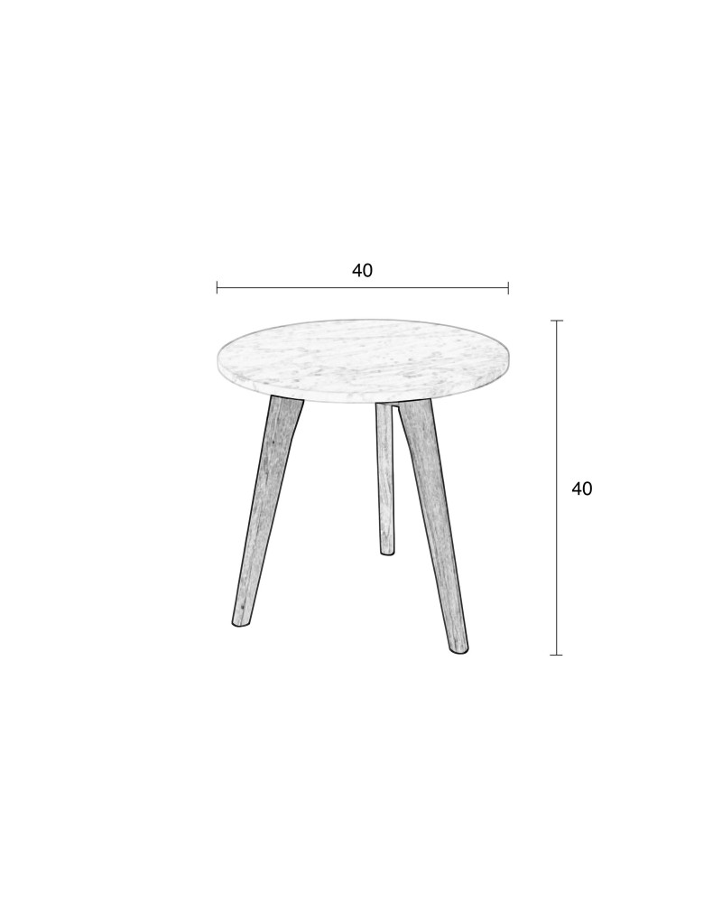 Side Table White Stone M