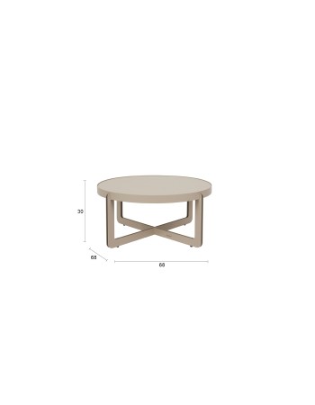 Coffee Table Centre Round Beige