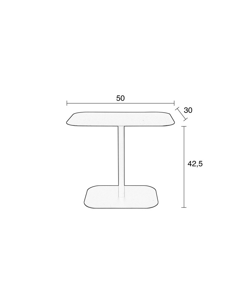 Side Table Snow Marble Rectangle