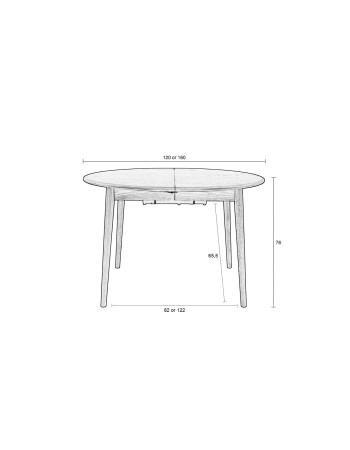 Table Twist Round Oak