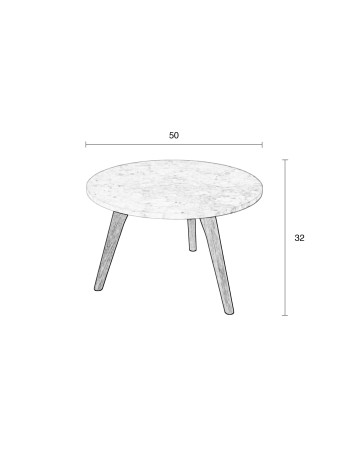 Side Table White Stone L