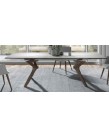 NACHER - DINING TABLE EXTENDABLE LIN 180/260X110 TOP PERSOL GLASS & LEGS CH HUMO