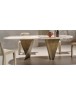 NATUREDESIGN - DINING TABLE BLOW 240X120CM METAL BASE TERRACOTTA FINISH, MULTILAYER GREY TOP