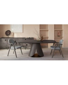 ANESIS - DINING TABLE KAPPA 200X100+45cm - OAK WOOD/METAL