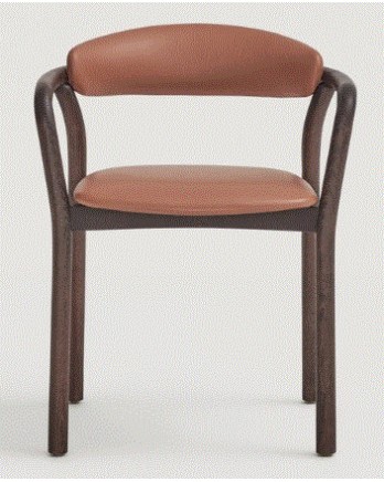 CAPDELL - CHAIR CECILE DARK BROWN WOOD/ELMOSOFT 13072