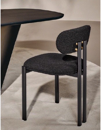 NATUREDESIGN - CHAIR BAY METAL BLACK, FLUFFY F06